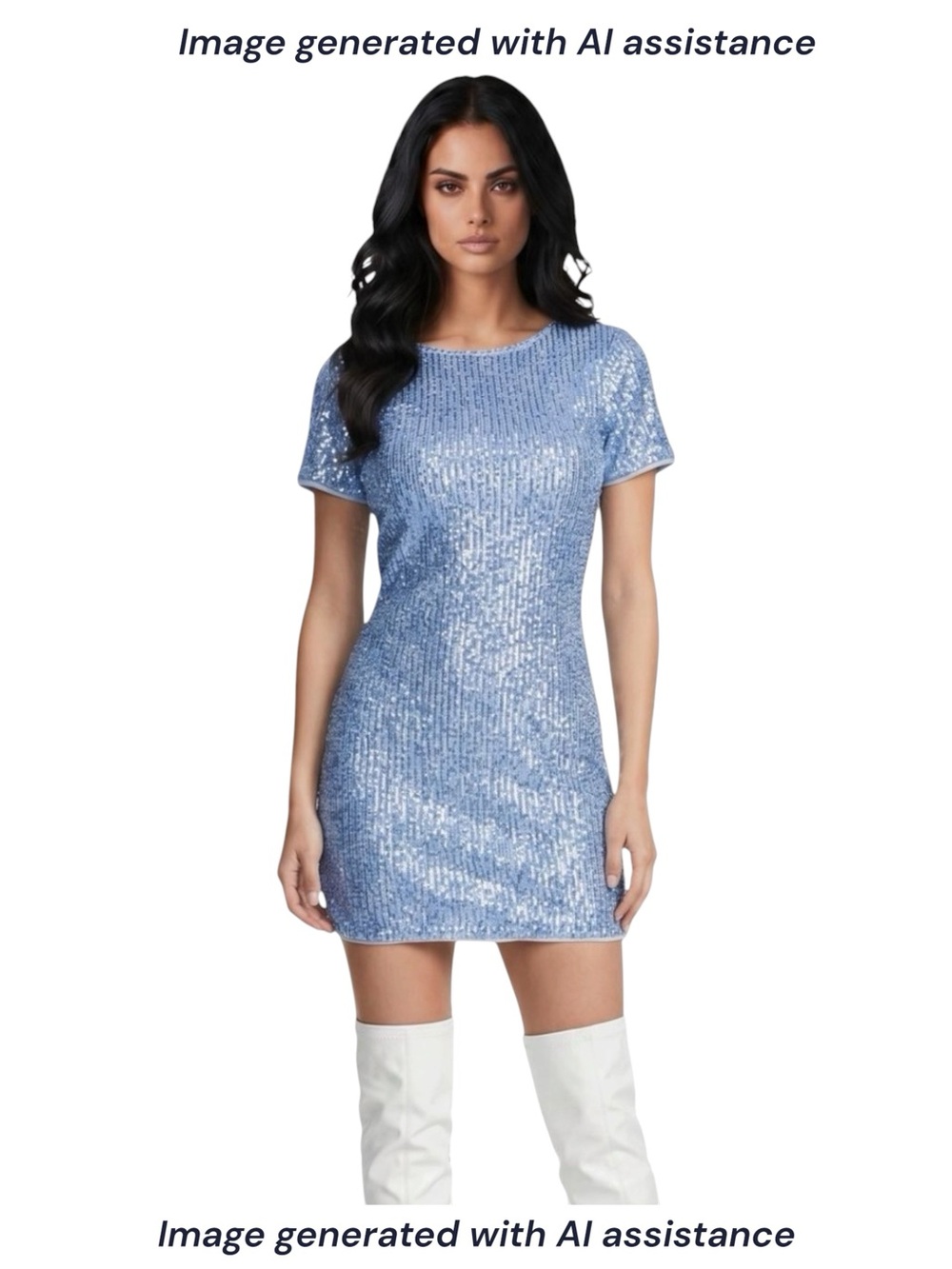 Jaded Rose size 0 (UK4) blue sequin T-shirt dress